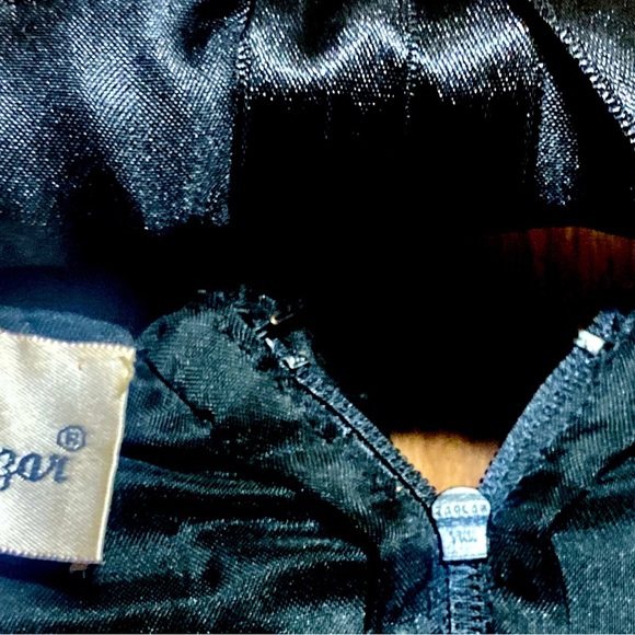 Vintage Laurence Kazar Beaded Black & Gold Silk Formal Evening Gown Size Large - Picture 7 of 7